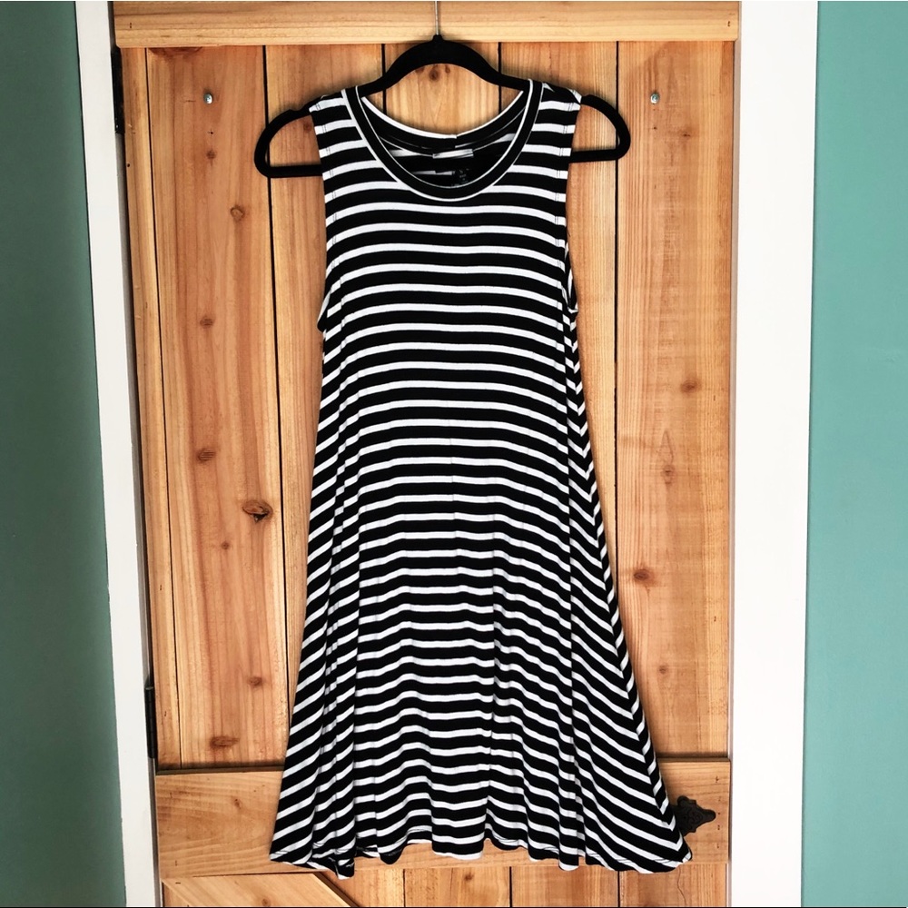 Allison Brittney Striped Sleeveless Swing Dress